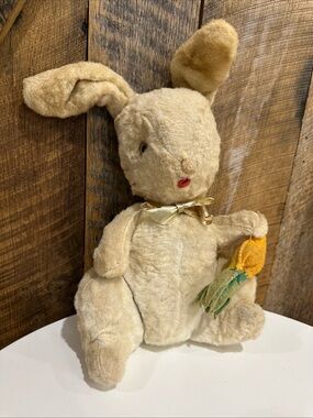 Vintage Antique Swisstone Swissworks Musical Plush Rabbit Made in Switzerland